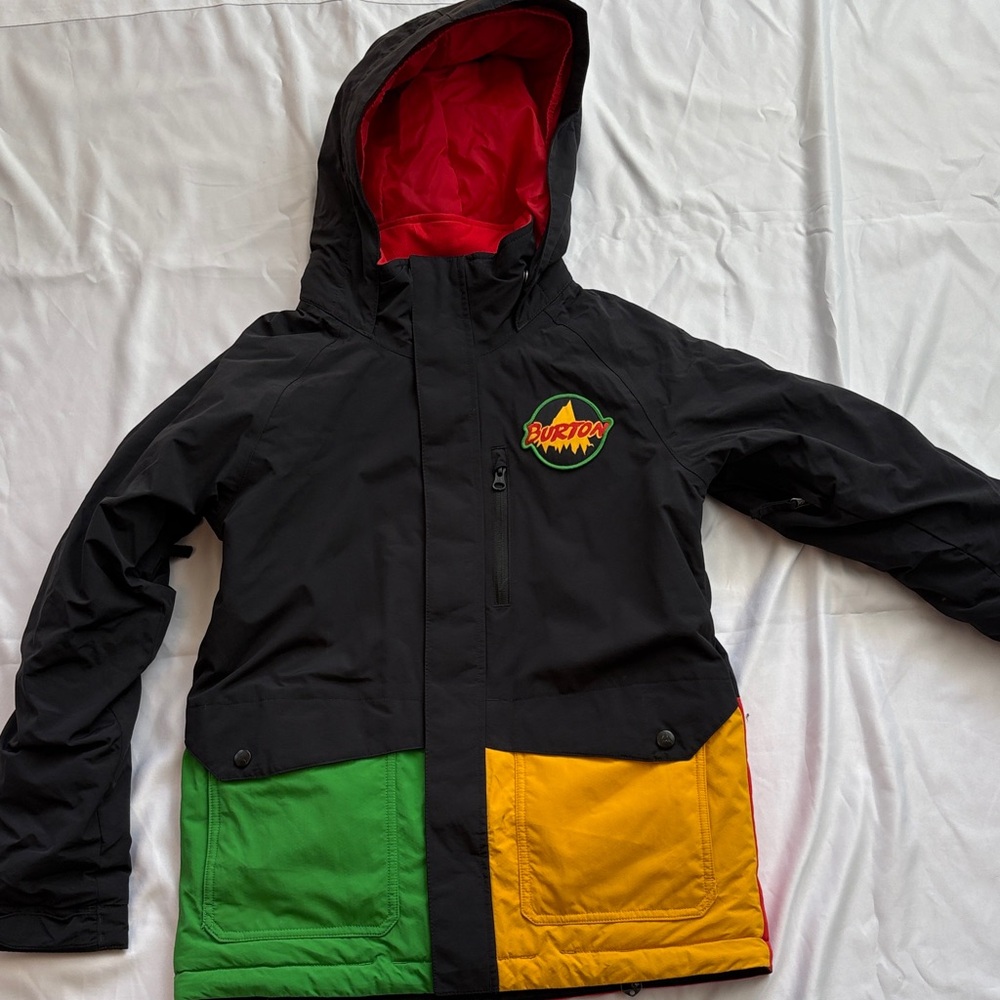 Burton Kids' Black, Green, and Yellow Puffer Jacket